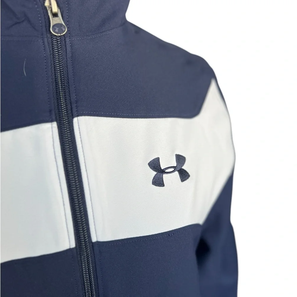 Under Armour Blue and White Performance Jacket with Color-Block Design - Picture 3 of 5